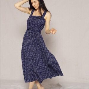 Outerknown Isla dress in Rain Ikat M